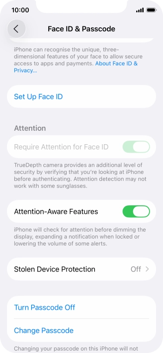 Press Turn Passcode Off and key in the phone lock code.