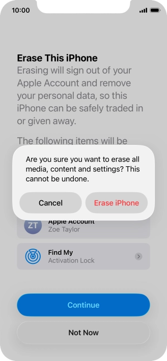 Press Erase iPhone.