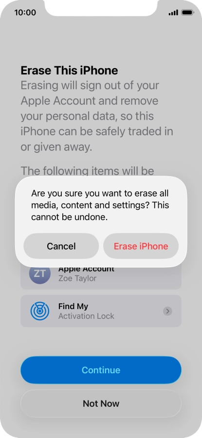 Press Erase iPhone.