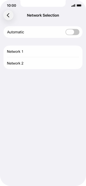 If you turn off the function, press the required network.