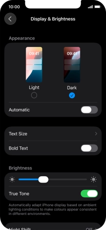 Press the indicator next to 