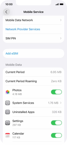 The total data usage is displayed next to Current Period.