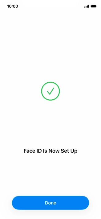 Press Done. If you haven't previously selected a phone lock code, key in a code of your own choice twice.