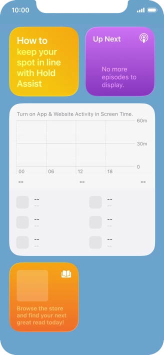 Press and hold the required widget until a pop-up menu is displayed.