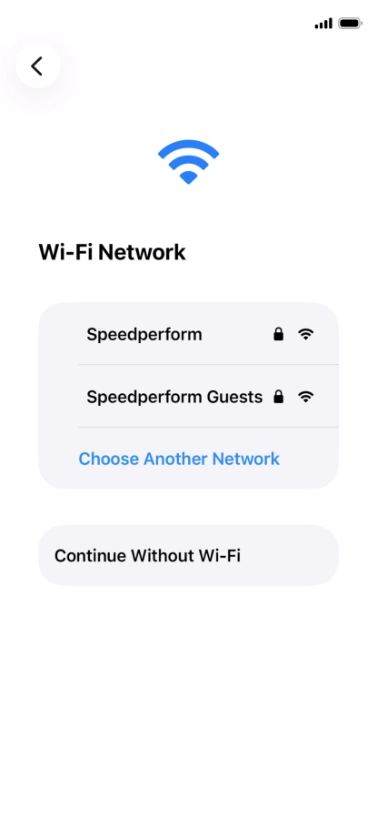 Press the required Wi-Fi network.