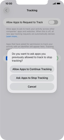 If you turn off the function, press the required setting.