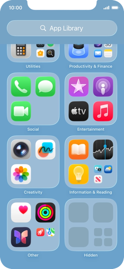 The app is now placed in the Hidden folder in the App Library.