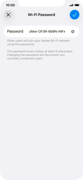 Press the confirm icon.