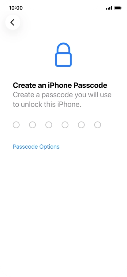 Press Passcode Options.