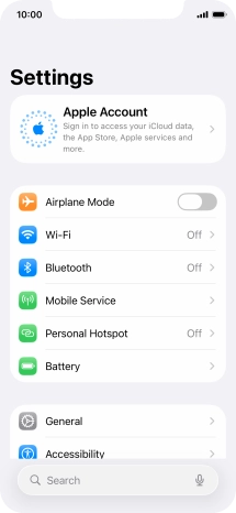 Press Apple Account.