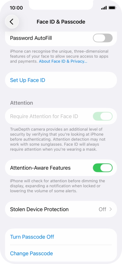 Press Turn Passcode Off and key in the phone lock code.