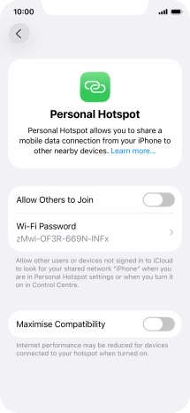 Press Wi-Fi Password and key in the required password.