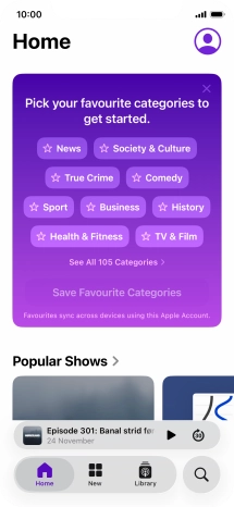 Slide your finger upwards starting from the bottom of the screen to return to the home screen.