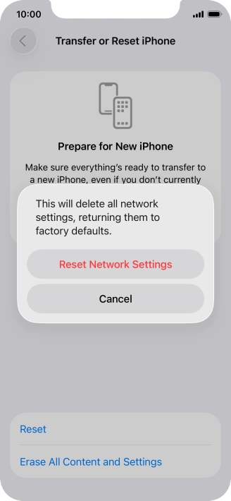 Press Reset Network Settings.