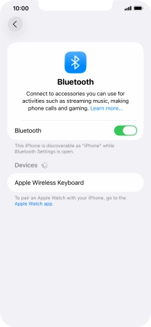 Press the required Bluetooth device and follow the instructions on the screen to pair the device with your phone.