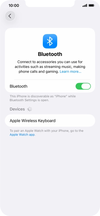 Press the required Bluetooth device and follow the instructions on the screen to pair the device with your phone.