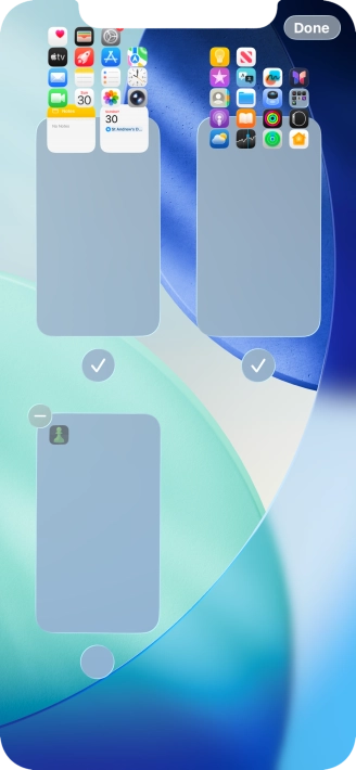 Press the delete icon next to the required home screen page.