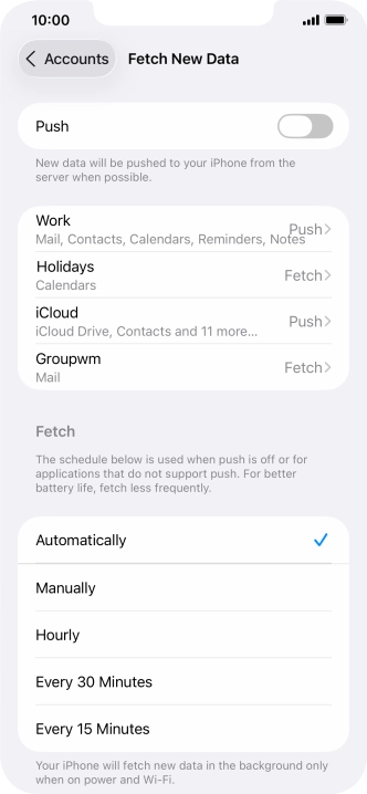 If you turn off the function, press the required setting.