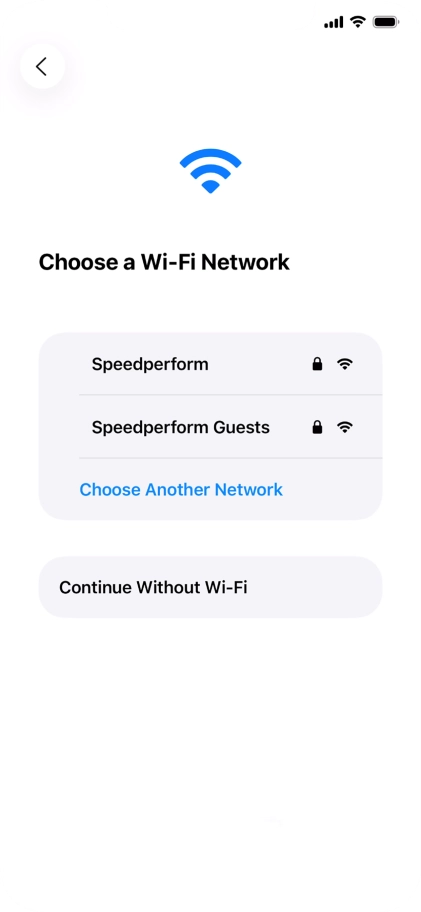 Press the required Wi-Fi network.