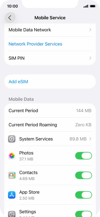 The total data usage is displayed next to Current Period.