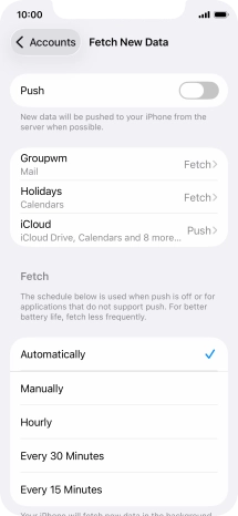 If you turn off the function, press the required setting.