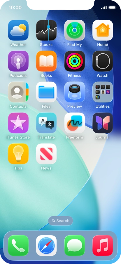 Press and hold anywhere on the home screen.