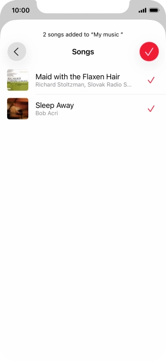 Press the confirm icon.