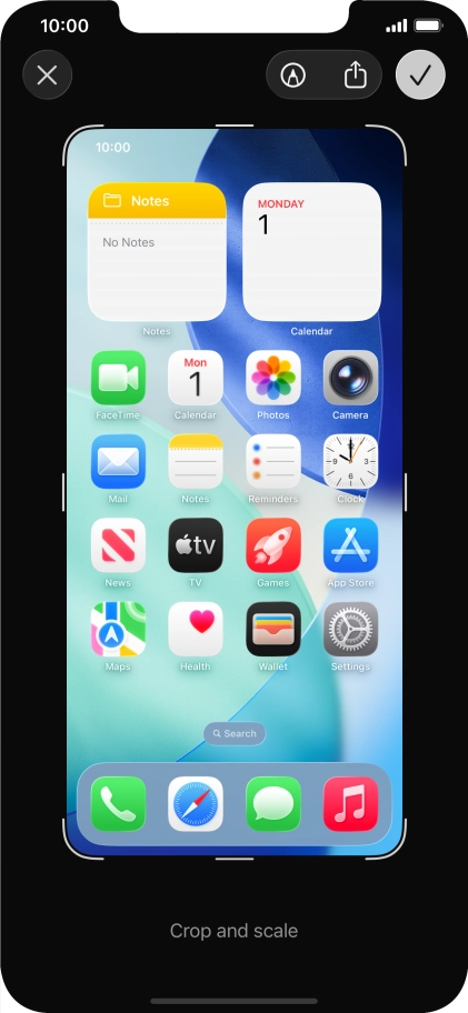 Follow the instructions on the screen to edit and save your screenshot.