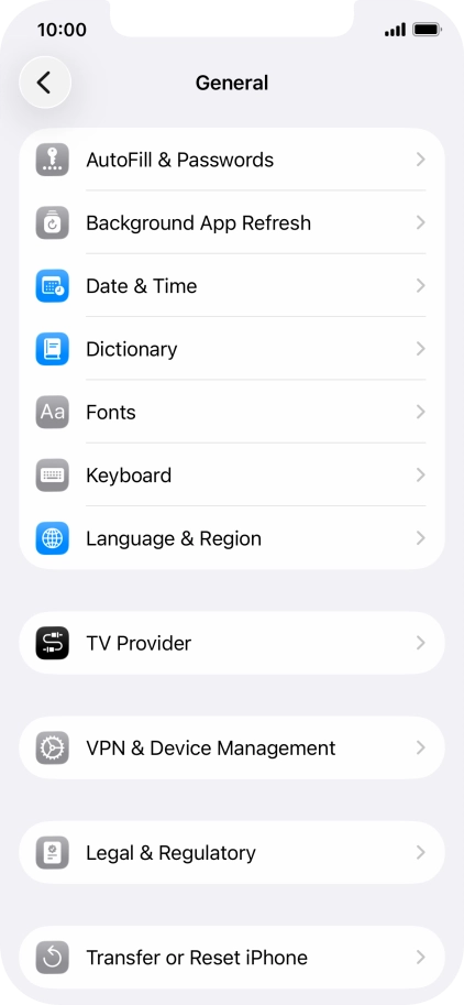 Press Transfer or Reset iPhone.