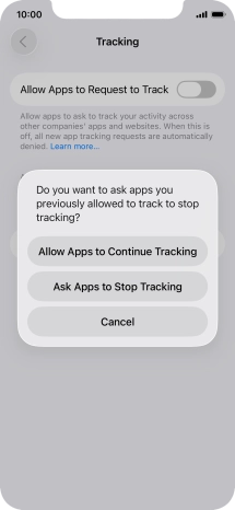 If you turn off the function, press the required setting.