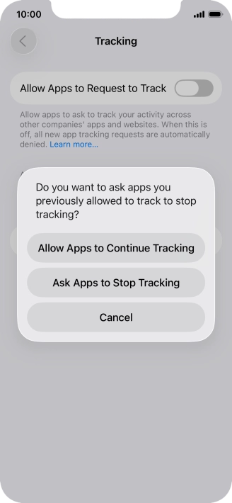 If you turn off the function, press the required setting.