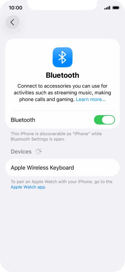 Press the required Bluetooth device and follow the instructions on the screen to pair the device with your phone.