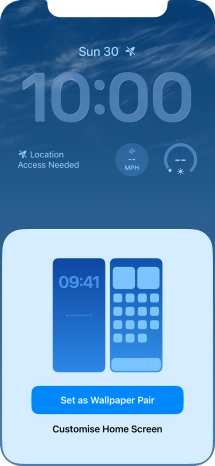 To use the same colour theme on the home screen, press Set as Wallpaper Pair.