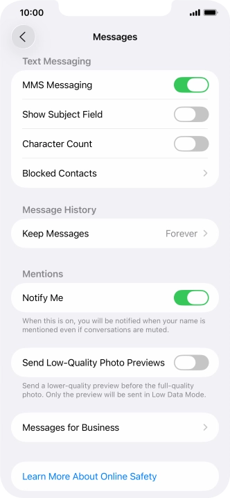 Press the indicator next to 