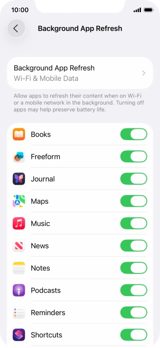 Press Background App Refresh.