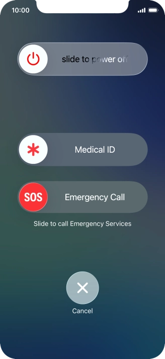Press and drag the power off icon right.