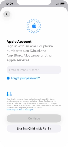 Press Email or Phone Number and key in the username for your Apple Account.