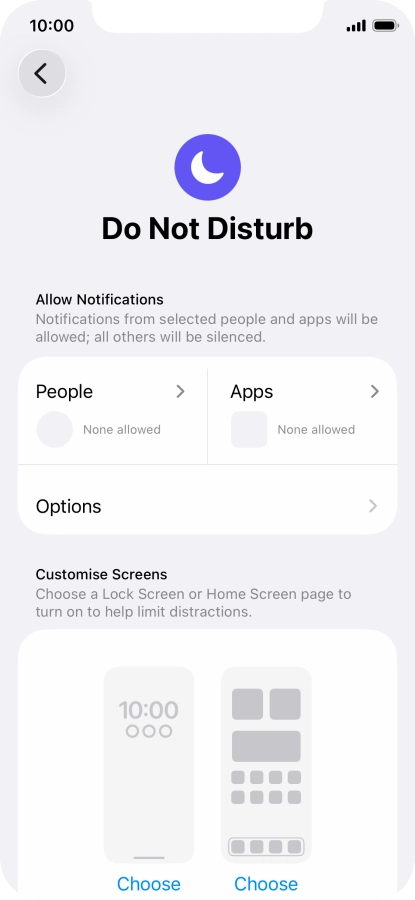Press People and follow the instructions on the screen to select which contacts you would like to receive calls and notifications from when Do Not Disturb is turned on.