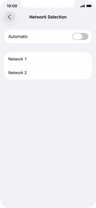 If you turn off the function, press the required network.