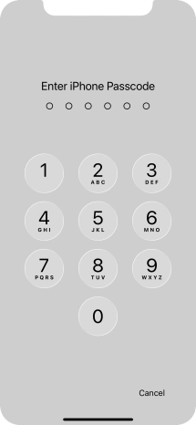 Use the phone lock code you created.