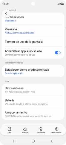 Pulsa Almacenamiento.