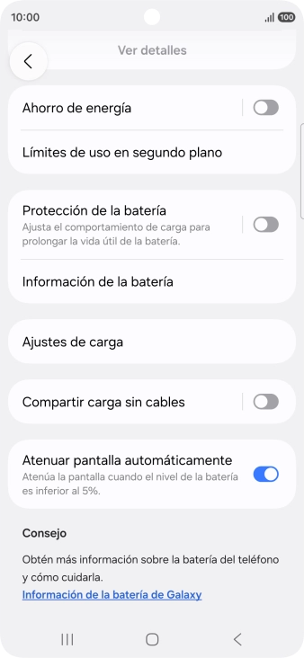 Pulsa Ahorro de energía.