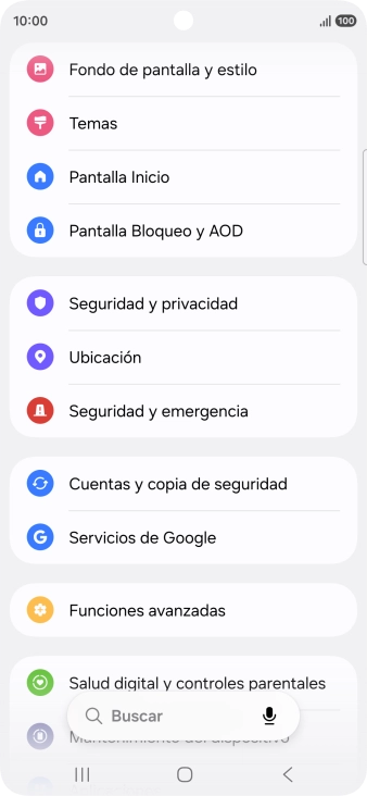 Pulsa Cuentas y copia de seguridad.