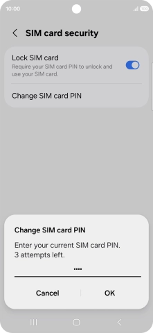 Key in your current PIN and press OK.