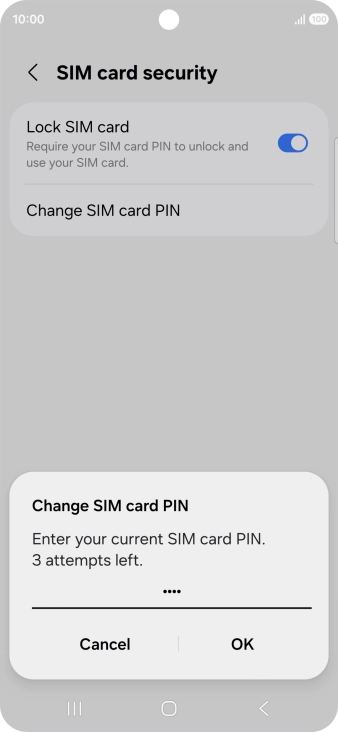 Key in your current PIN and press OK.