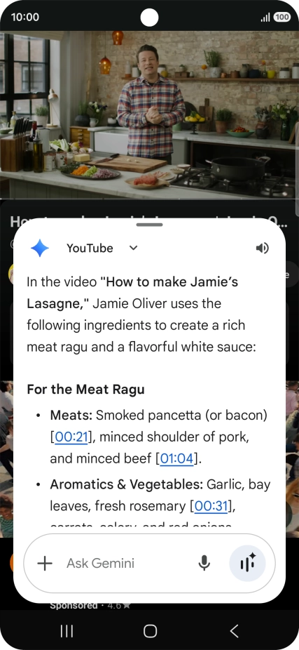 The answer from Gemini to your question is displayed.