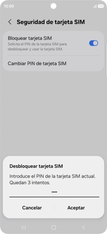 Introduce tu código PIN y pulsa Aceptar.