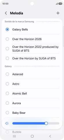 Pulsa los timbres de llamada deseados para escucharlos.
