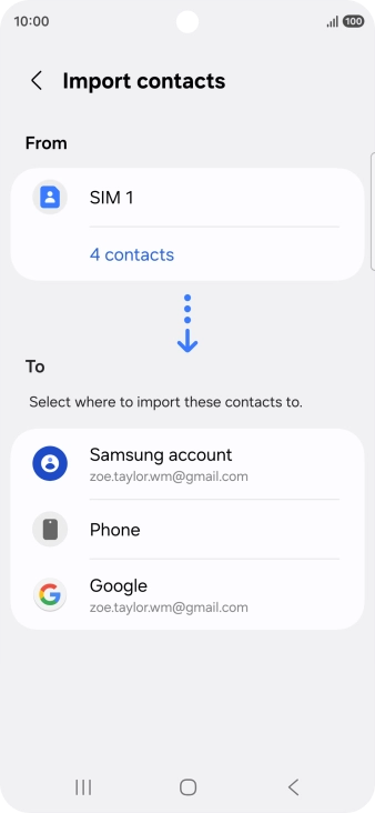 Press the required Google account.