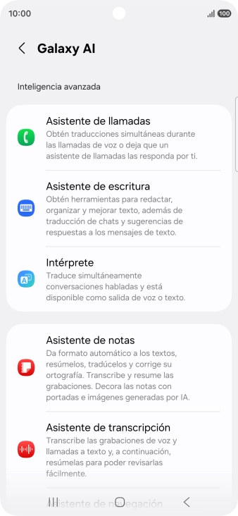 En la pantalla aparecen ahora más ejemplos de cómo puedes utilizar Galaxy AI.
